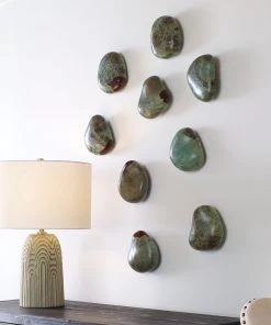 Uttermost Pebbles Aqua Wood Wall Decor, S/9 9 Uttermost Pebbles Aqua Wood Wall Decor, S/9