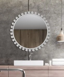 Uttermost Cyra White Round Mirror DECOR