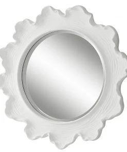 DECOR Uttermost Sea Coral White Round Mirror