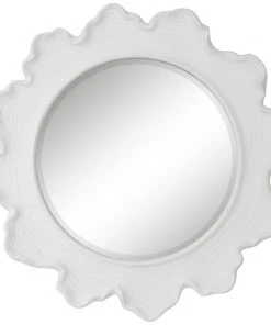 DECOR Uttermost Sea Coral White Round Mirror