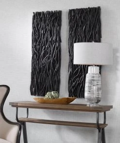 Uttermost Gathered Teak Black Wood Wall Decor
