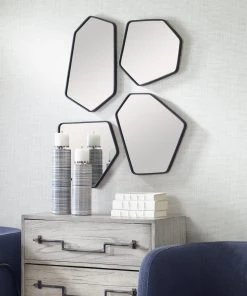 Uttermost Linneah Black Mirrors, Set/4 DECOR