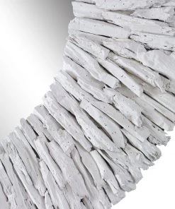 DECOR Uttermost Teak Branch White Round Mirror 11 DECOR Uttermost Teak Branch White Round Mirror