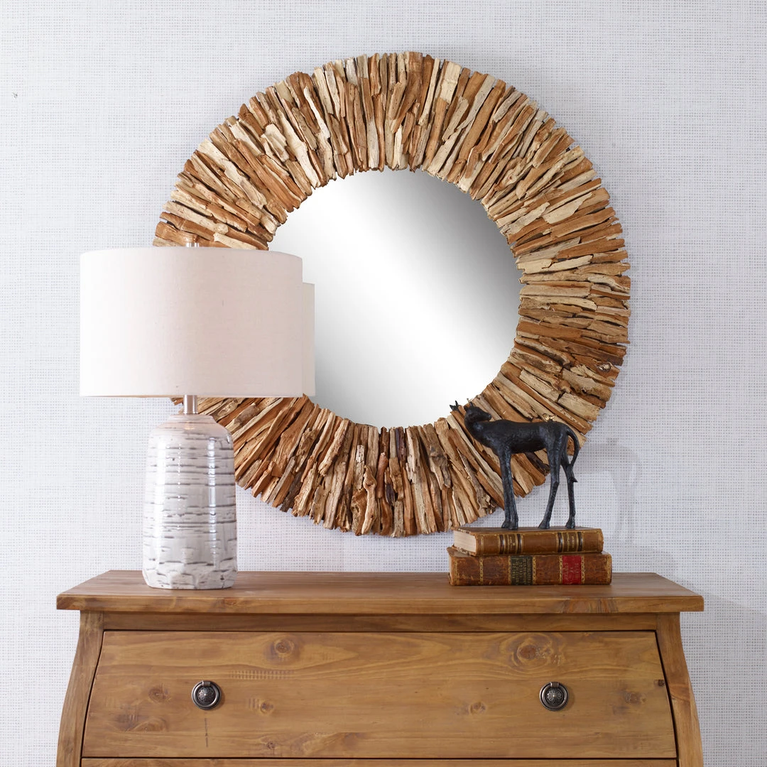Uttermost Teak Branch Natural Round Mirror 4 Uttermost Teak Branch Natural Round Mirror