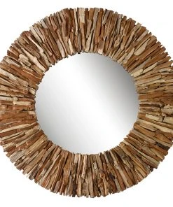 Uttermost Teak Branch Natural Round Mirror