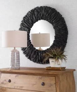 DECOR Uttermost Teak Branch Black Round Mirror 9 DECOR Uttermost Teak Branch Black Round Mirror