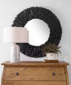 DECOR Uttermost Teak Branch Black Round Mirror 8 DECOR Uttermost Teak Branch Black Round Mirror
