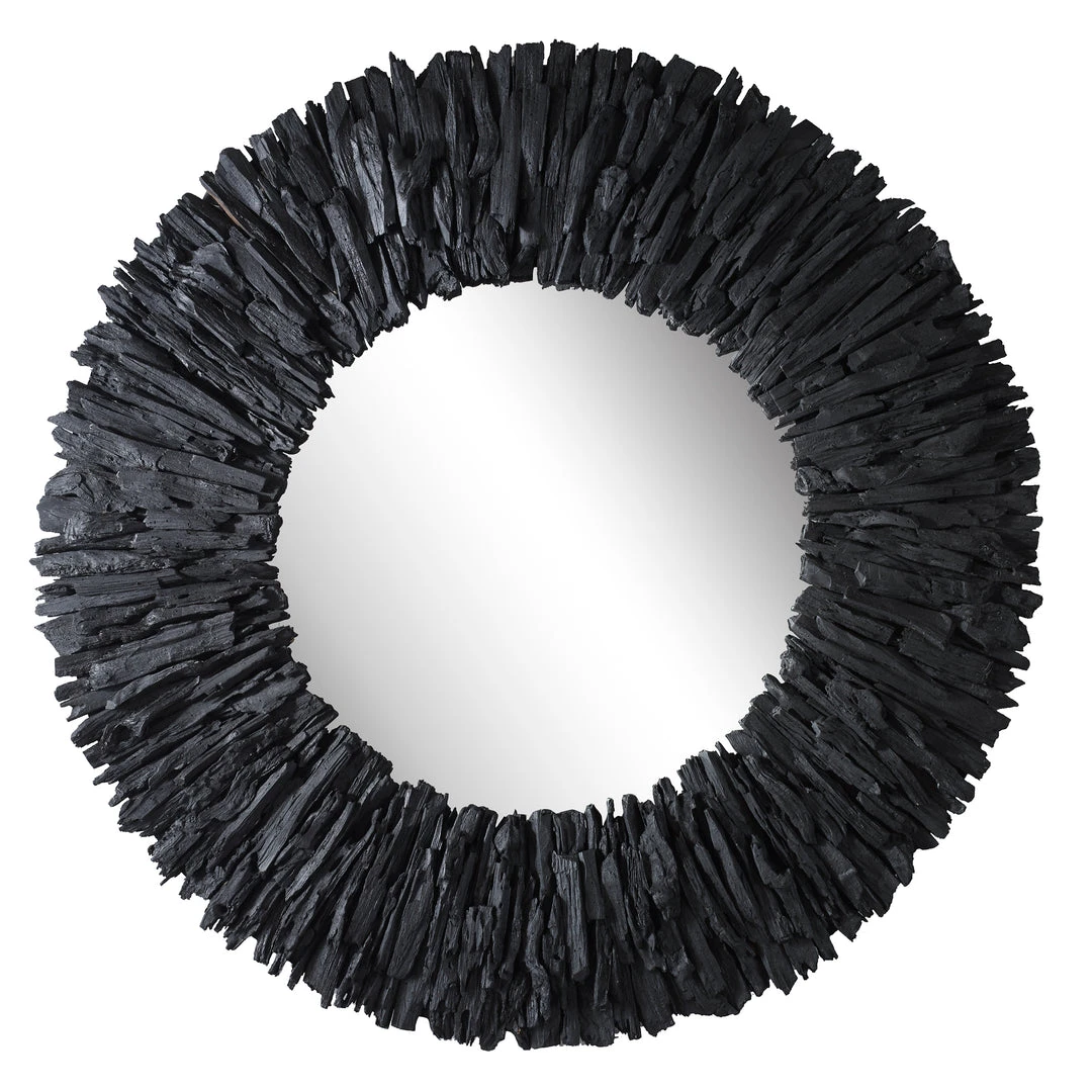 DECOR Uttermost Teak Branch Black Round Mirror 3 DECOR Uttermost Teak Branch Black Round Mirror