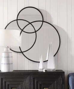 DECOR Uttermost Droplet Black Circle Mirror