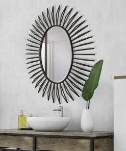 Uttermost Starstruck Black Oval Mirror