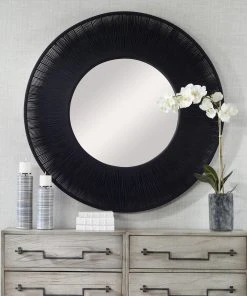 Uttermost Sailor's Knot Black Round Mirror DECOR