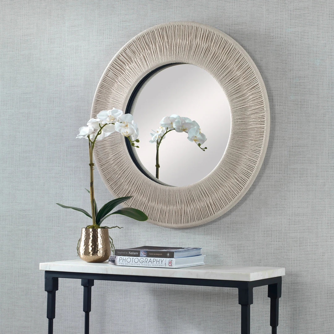 DECOR Uttermost Sailor's Knot White Small Round Mirror 4 DECOR Uttermost Sailor's Knot White Small Round Mirror