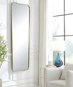 DECOR Uttermost Belvoir Large Antique Brass Mirror