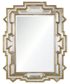 DECOR Michael S Smith For Mirror Home Gilded Gold Leaf & Antiqued Mirror