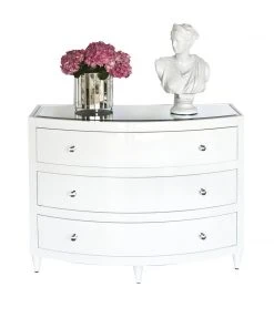 Worlds Away 3 Drwr Chest White Lqr LIVING ROOM
