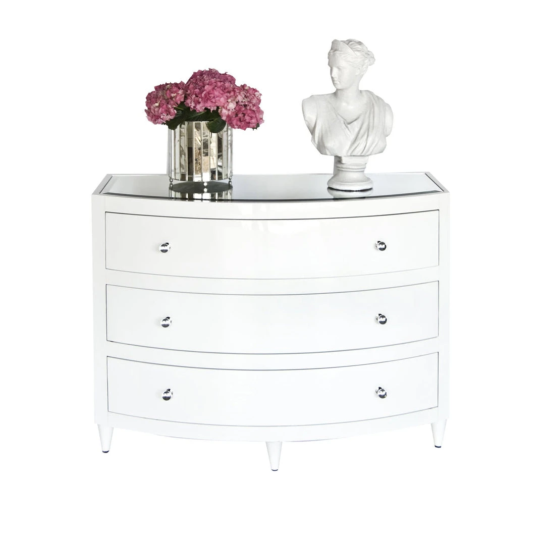 Worlds Away 3 Drwr Chest White Lqr LIVING ROOM 3 Worlds Away 3 Drwr Chest White Lqr LIVING ROOM