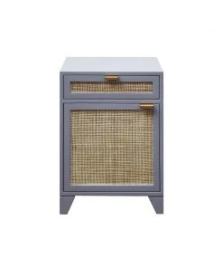 LIVING ROOM Worlds Away Grey Lacquer Chest W. Cane Front Door