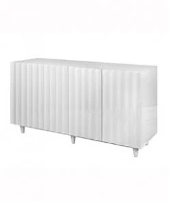 BEDROOM Worlds Away White Lacq 4 Dr Scalloped Front Cabinet