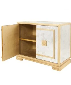 Worlds Away Antq. Mirror & Gl 2 Door Cabinet W Greek Key Detail Chests & Cabinets