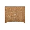 Worlds Away 3 Drawer Chest In Dark Burl Wood With Acrylic Hardware
