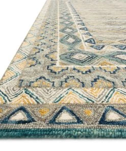 Justina Blakeney X Loloi Priti Hooked Grey / Lagoon Rug RUGS