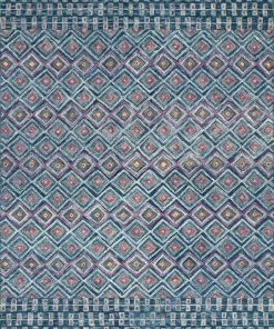 Justina Blakeney X Loloi Priti Hooked Denim / Berry Rug