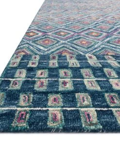 Justina Blakeney X Loloi Priti Hooked Denim / Berry Rug