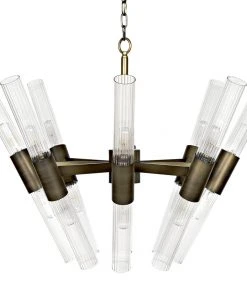 All Lighting Noir Moira Chandelier, Aged Brass Finish