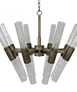 All Lighting Noir Moira Chandelier, Aged Brass Finish