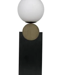 Table Lamps Noir Kate Table Lamp, Black Metal With Antique Brass Accent