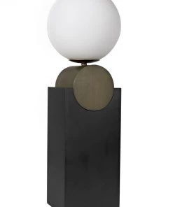 Table Lamps Noir Kate Table Lamp, Black Metal With Antique Brass Accent