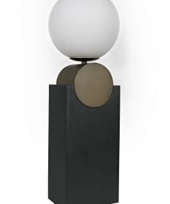 Table Lamps Noir Kate Table Lamp, Black Metal With Antique Brass Accent