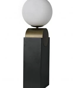 Table Lamps Noir Kate Table Lamp, Black Metal With Antique Brass Accent