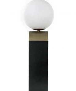 Table Lamps Noir Kate Table Lamp, Black Metal With Antique Brass Accent