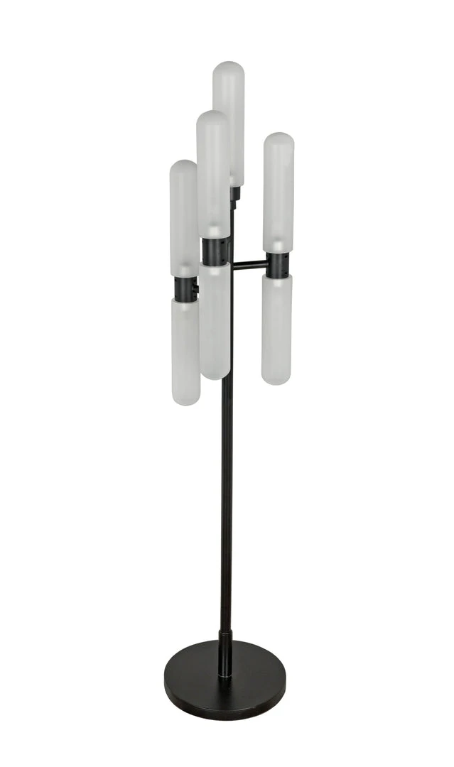 Noir Dominique Floor Lamp, Black Metal 6 Noir Dominique Floor Lamp, Black Metal