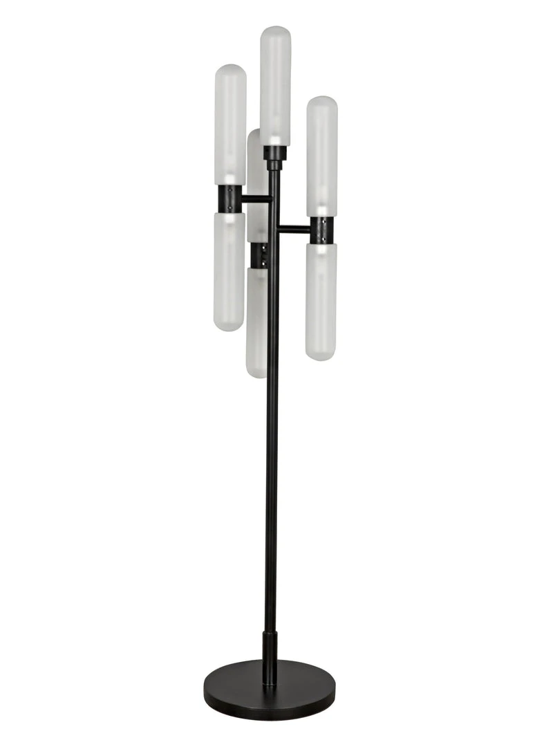 Noir Dominique Floor Lamp, Black Metal 3 Noir Dominique Floor Lamp, Black Metal