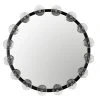 Noir Moira Mirror With Glass Details, Black Metal