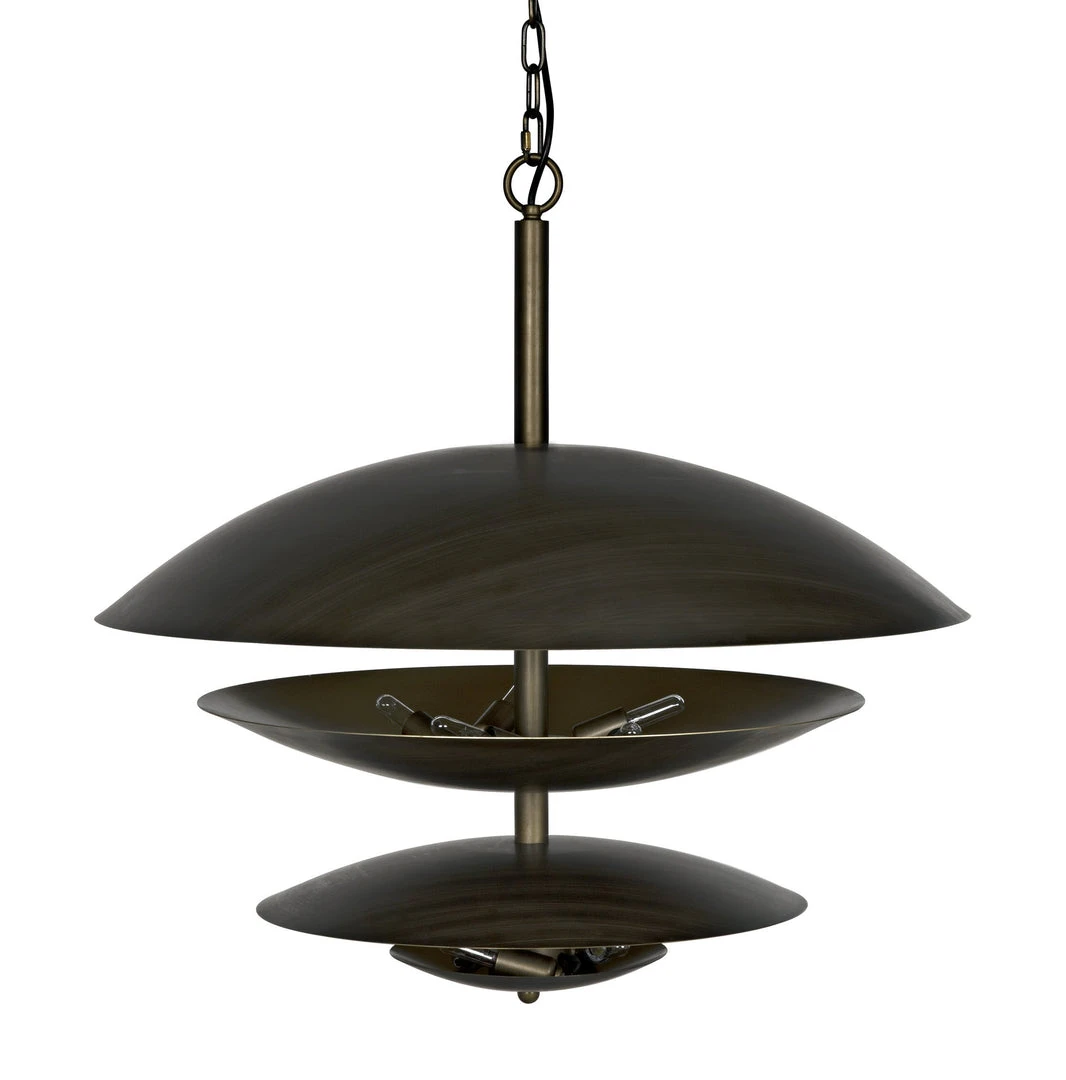 Noir Nora Chandelier, Metal With Aged Brass Finish 5 Noir Nora Chandelier, Metal With Aged Brass Finish