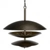 Noir Nora Chandelier, Metal With Aged Brass Finish