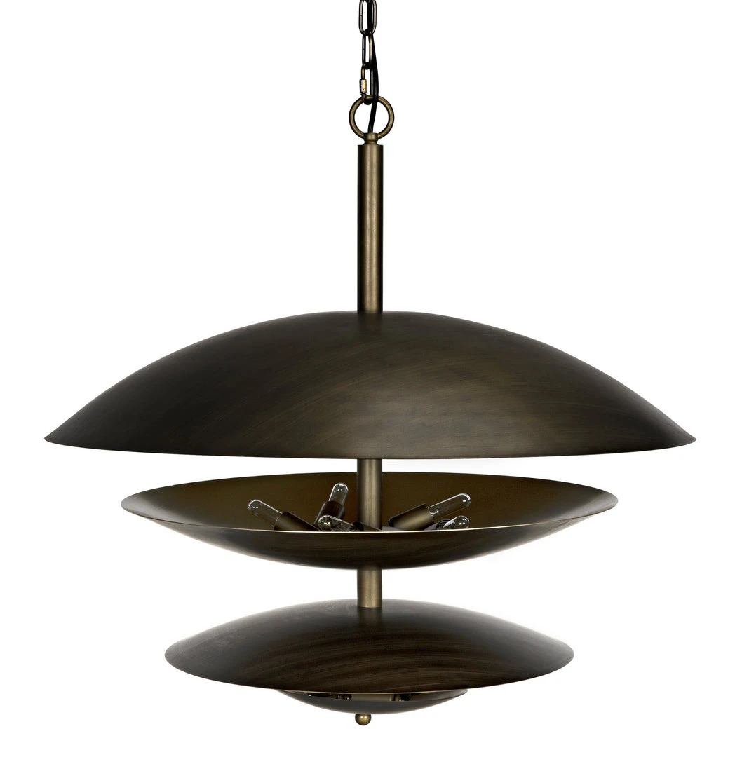 Noir Nora Chandelier, Metal With Aged Brass Finish 3 Noir Nora Chandelier, Metal With Aged Brass Finish
