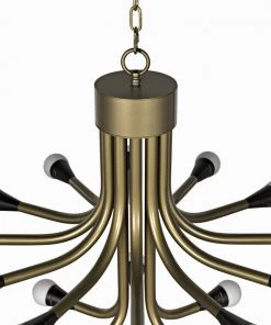 Noir Quinne Chandelier, Metal With Aged Brass Finish All Lighting