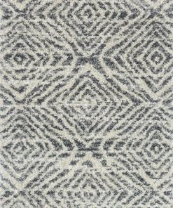 Shag Rugs Loloi Quincy Power Loomed Graphite / Sand Rug