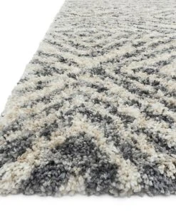 Shag Rugs Loloi Quincy Power Loomed Graphite / Sand Rug