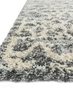Loloi Quincy Power Loomed Graphite / Beige Rug Shag Rugs