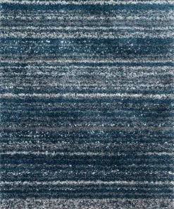 Loloi Quincy Power Loomed Navy / Pewter Rug Shag Rugs