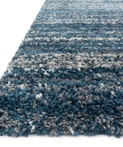 Loloi Quincy Power Loomed Navy / Pewter Rug Shag Rugs