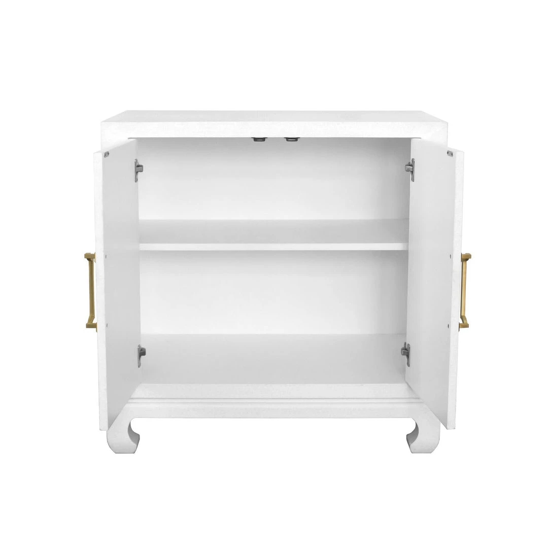Worlds Away Two Door Chest With Brass Hardware In White Lacquered Basketweave Grasscloth LIVING ROOM 4 Worlds Away Two Door Chest With Brass Hardware In White Lacquered Basketweave Grasscloth LIVING ROOM
