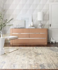 Loloi Revere Power Loomed Ivory / Blue Rug RUGS