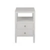 Side & End Tables Worlds Away Two Drawer Side Table In Coated White Linen 2 Side & End Tables Worlds Away Two Drawer Side Table In Coated White Linen