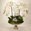 T&C Floral Company Orchid And Celestite In Large Silver Urn